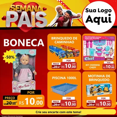Modelo de Rede Social para Feed Facebook com o tema Semana Dos Pais para Brinquedos