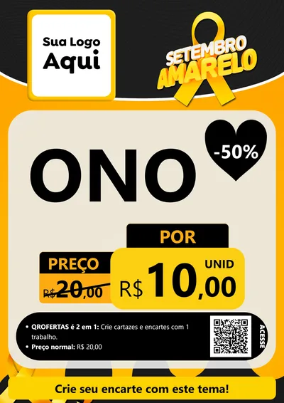 Modelo de Cartaz para Cartaz A4 Vertical com o tema Setembro Amarelo para Óticas