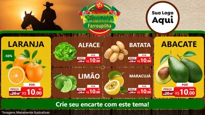 Modelo de TV para TV Horizontal com o tema Especial Semana Farroupilha para Hortifrúti