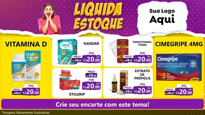 Modelo de TV para TV Horizontal com o tema Liquida estoque para Farmácia