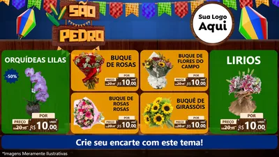Modelo de TV para TV Horizontal com o tema São Pedro para Floricultura e jardim