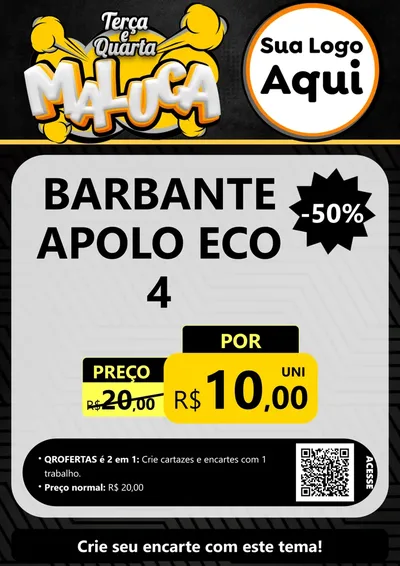 Modelo de Cartaz para Cartaz A4 Vertical com o tema Terça e Quarta Maluca para Armarinho e Aviamentos