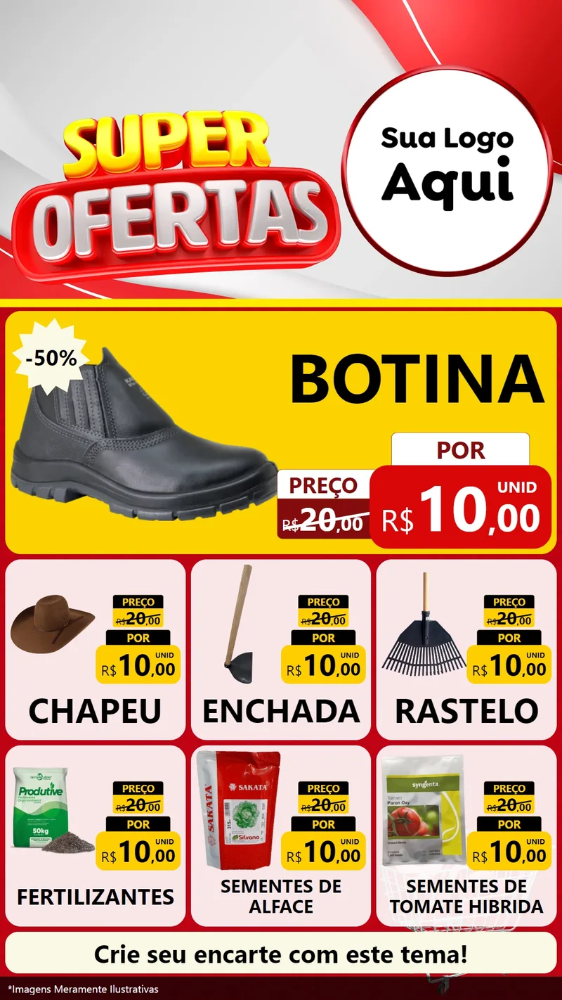 Modelo de Rede Social para Stories com o tema Super Ofertas para Agropecuária