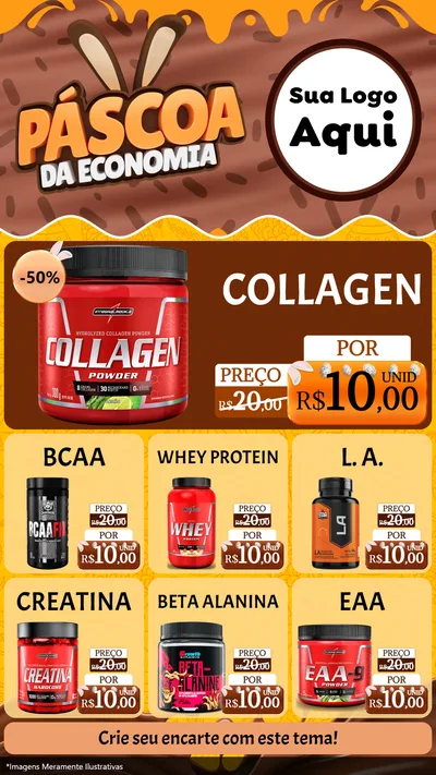 Modelo de Rede Social para Stories com o tema Páscoa da Economia para Suplementos alimentares