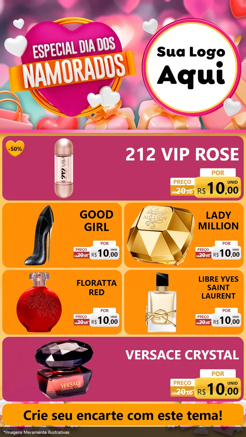 Modelo de TV para TV Vertical com o tema Especial Dia dos Namorados para Perfumes