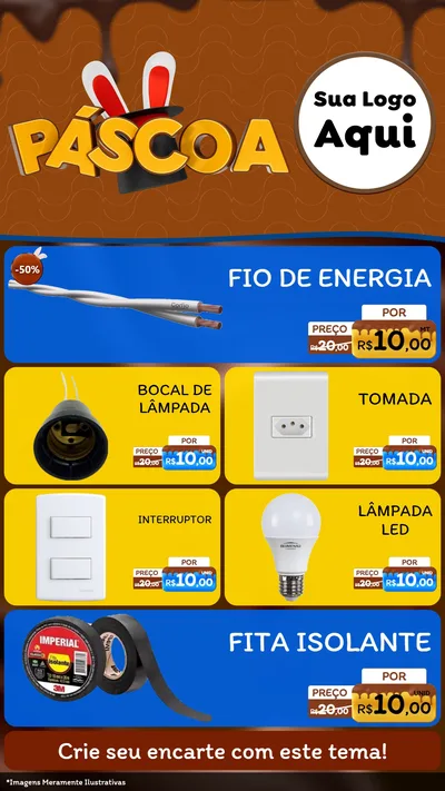 Modelo de TV para TV Vertical com o tema Páscoa para Materiais Elétricos