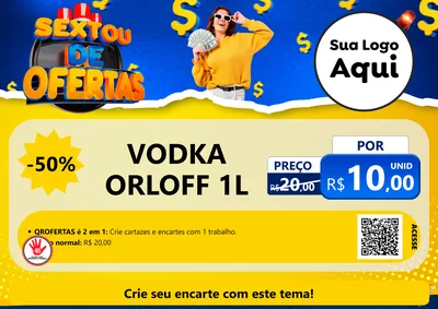 Modelo de Cartaz para Cartaz A4 Horizontal com o tema Sextou de Ofertas para Distribuidora de bebidas