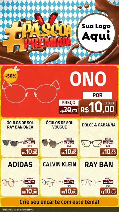 Modelo de Rede Social para Stories com o tema Páscoa Premiada para Óticas