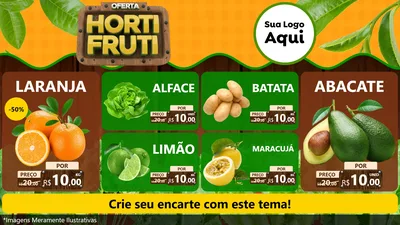 Modelo de TV para TV Horizontal com o tema Oferta Hortifrúti para Hortifrúti