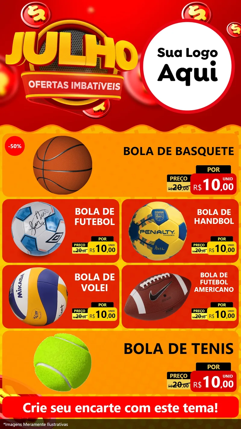 Modelo de TV para TV Vertical com o tema Julho Ofertas Imbatíveis para Artigos Esportivos