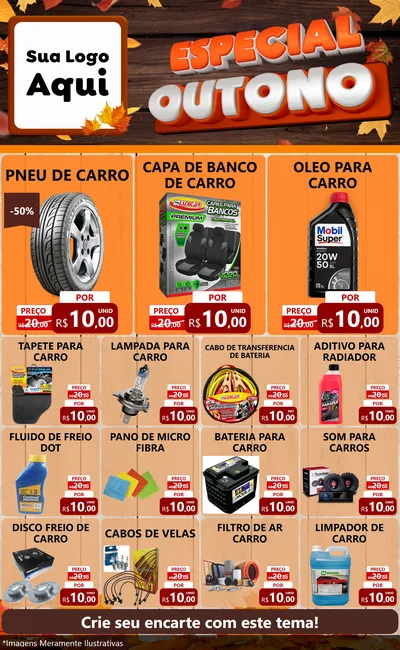 Modelo de Encarte para Encarte Grande com o tema Especial Outono para Auto peças