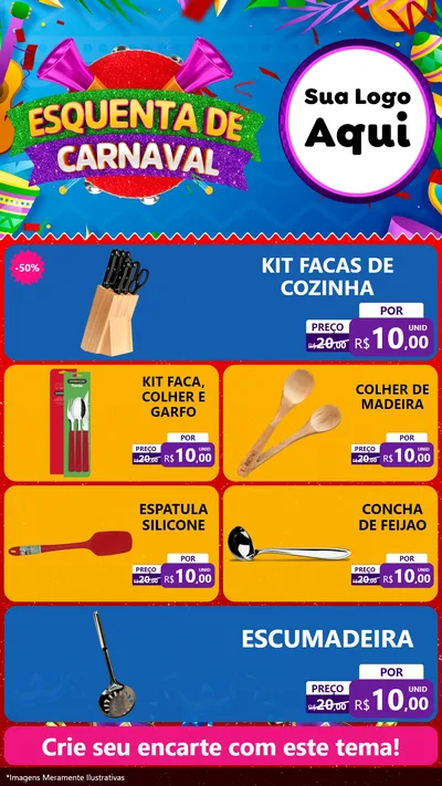 Modelo de TV para TV Vertical com o tema Esquenta de Carnaval para Utilidades Domésticas