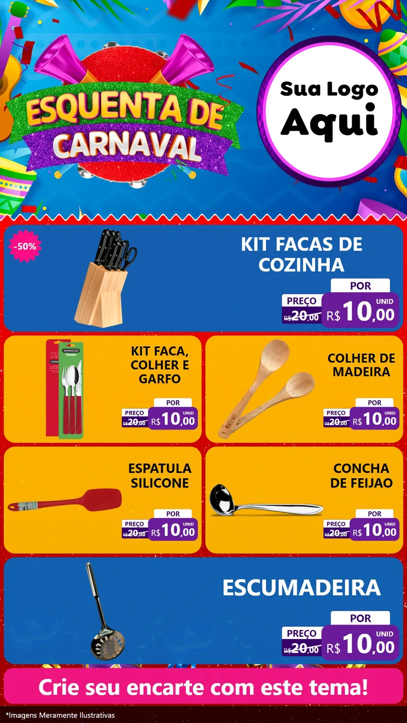 Modelo de TV para TV Vertical com o tema Esquenta de Carnaval para Utilidades Domésticas
