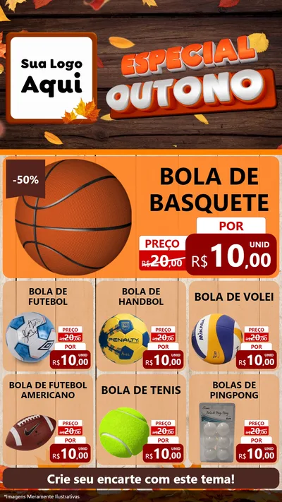Modelo de Rede Social para Stories com o tema Especial Outono para Artigos Esportivos