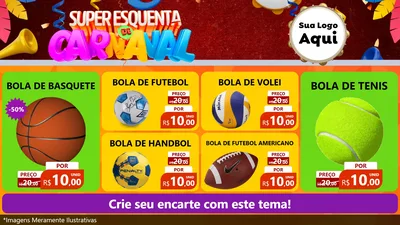 Modelo de TV para TV Horizontal com o tema Super Esquenta de Carnaval para Artigos Esportivos