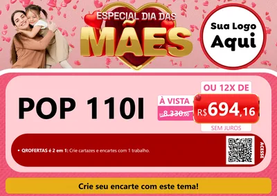 Modelo de Cartaz para Cartaz A4 Horizontal com o tema Especial Dia Das Mães para Concessionaria de Motos