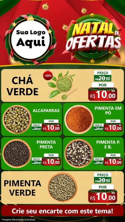 Modelo de TV para TV Vertical com o tema Natal de Ofertas para Produtos Naturais