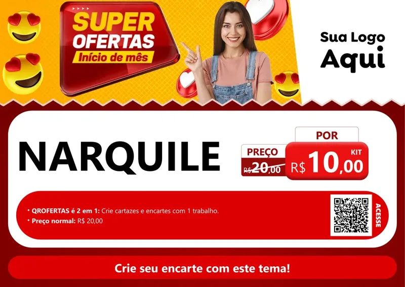 Modelo de Cartaz para Cartaz A4 Horizontal com o tema Super Ofertas Inicio De mês para Tabacaria
