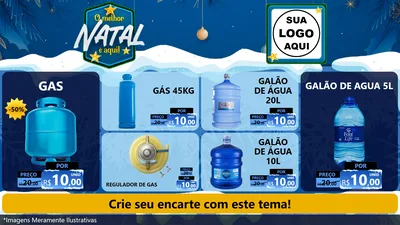 Modelo de TV para TV Horizontal com o tema O Melhor Natal É Aqui! para Água e gás