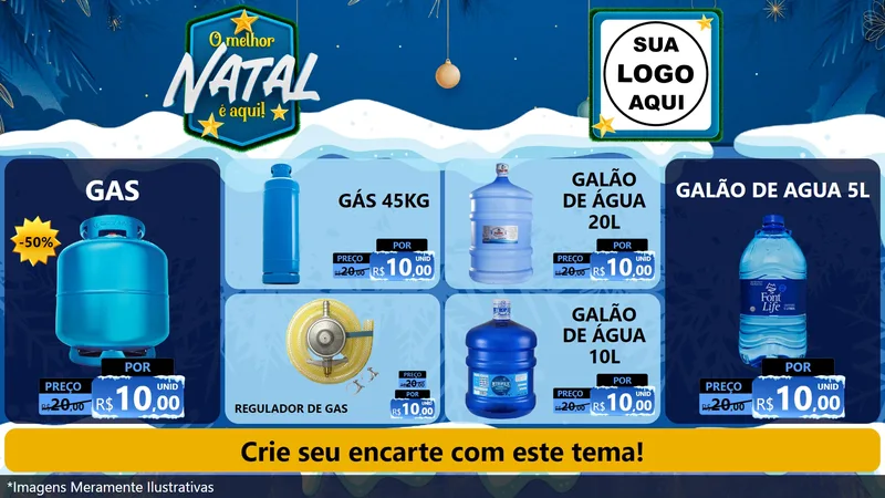Modelo de TV para TV Horizontal com o tema O Melhor Natal É Aqui! para Água e gás