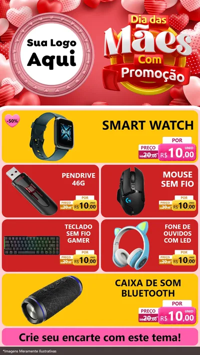 Modelo de TV para TV Vertical com o tema Dia Das Mães Com Promoção para Informática