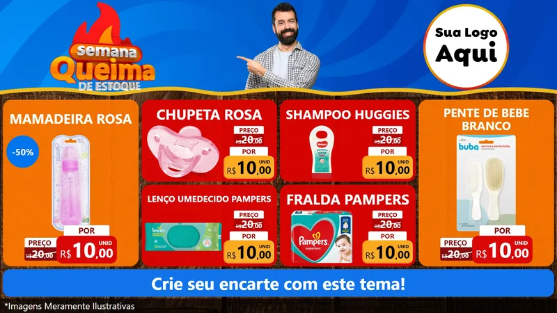 Modelo de TV para TV Horizontal com o tema Semana Queima de Estoque para Bebês