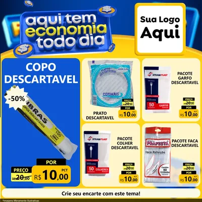 Modelo de Rede Social para Feed Facebook com o tema Aqui Tem Economia Todo Dia para Embalagens