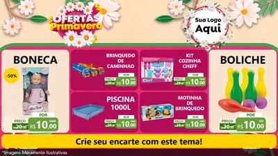 Modelo de TV para TV Horizontal com o tema Ofertas de Primavera para Brinquedos