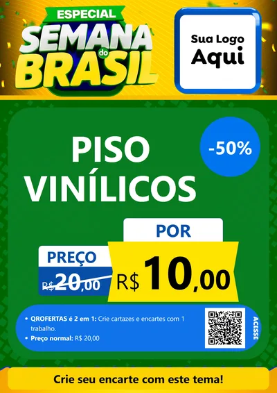 Modelo de Cartaz para Cartaz A4 Vertical com o tema Especial Semana do Brasil para Material para Construção