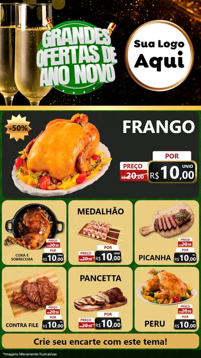 Modelo de Rede Social para Stories com o tema Grandes Ofertas de Ano Novo para Assados