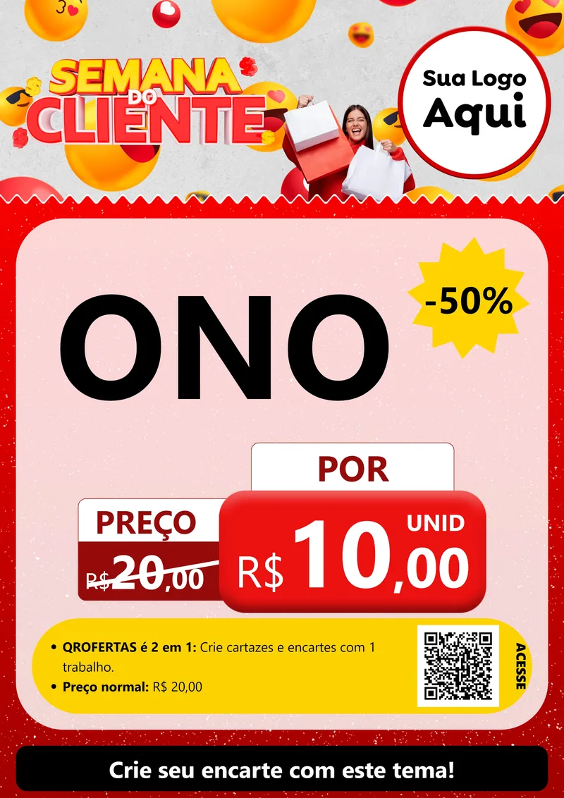 Modelo de Cartaz para Cartaz A4 Vertical com o tema Semana do Cliente para Óticas