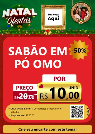 Modelo de Cartaz para Cartaz A4 Vertical com o tema Natal de Ofertas para Produtos de Limpeza