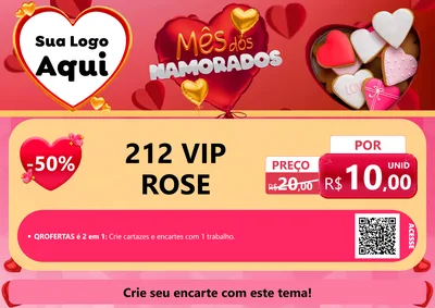 Modelo de Cartaz para Cartaz A4 Horizontal com o tema Mês dos Namorados para Perfumes