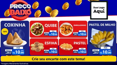 Modelo de TV para TV Horizontal com o tema Preço Baixo para Salgadaria