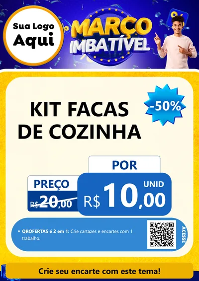 Modelo de Cartaz para Cartaz A4 Vertical com o tema Março Imbatível para Utilidades Domésticas