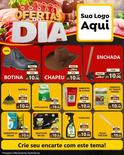 Modelo de Rede Social para Feed Instagram com o tema Ofertas do Dia para Agropecuária
