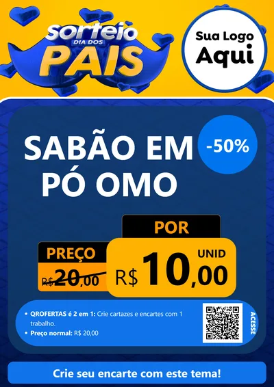 Modelo de Cartaz para Cartaz A4 Vertical com o tema Sorteio Dia dos Pais para Produtos de Limpeza