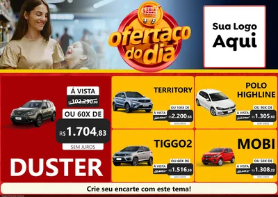 Modelo de Encarte para Encarte A4 Horizontal com o tema Ofertaço Do Dia para Concessionaria de Carros
