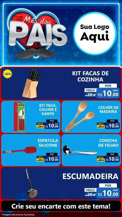 Modelo de TV para TV Vertical com o tema Mês Dos Pais para Utilidades Domésticas