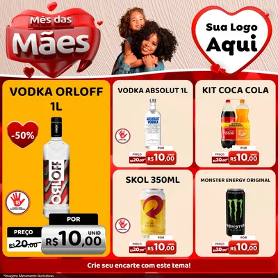 Modelo de Rede Social para Feed Facebook com o tema Mês das Mães para Distribuidora de bebidas