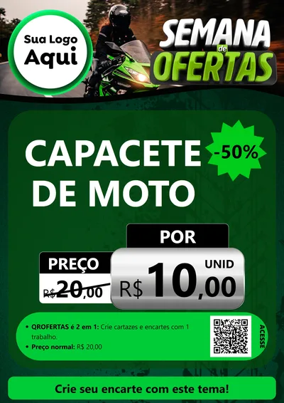 Modelo de Cartaz para Cartaz A4 Vertical com o tema Semana De Ofertas - Motopeças para Moto peças