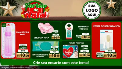 Modelo de TV para TV Horizontal com o tema Sorteio de Natal para Bebês