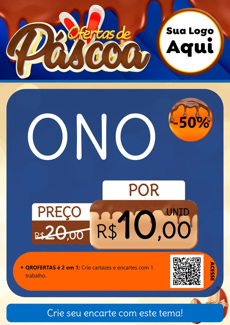 Modelo de Cartaz para Cartaz A4 Vertical com o tema Ofertas de Páscoa para Óticas