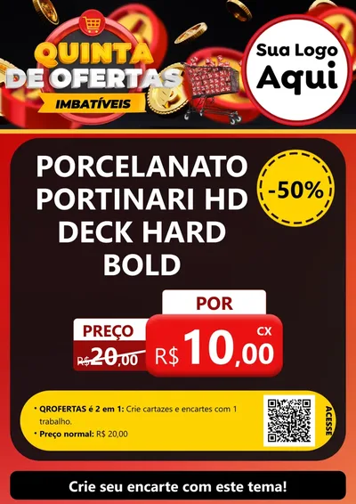 Modelo de Cartaz para Cartaz A4 Vertical com o tema Quinta de Ofertas Imbatíveis para Pisos e revestimentos
