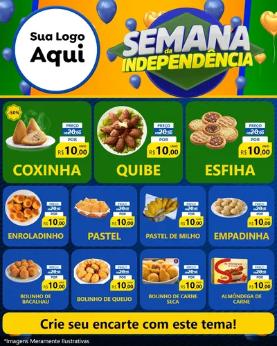 Modelo de Rede Social para Feed Instagram com o tema Semana da Independência para Salgadaria