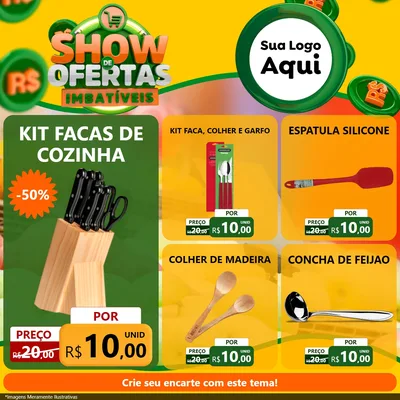 Modelo de Rede Social para Feed Facebook com o tema Show de Ofertas Imbatíveis para Utilidades Domésticas