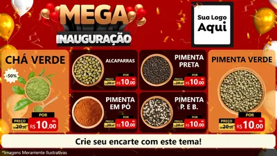 Modelo de TV para TV Horizontal com o tema Mega Inauguração para Produtos Naturais
