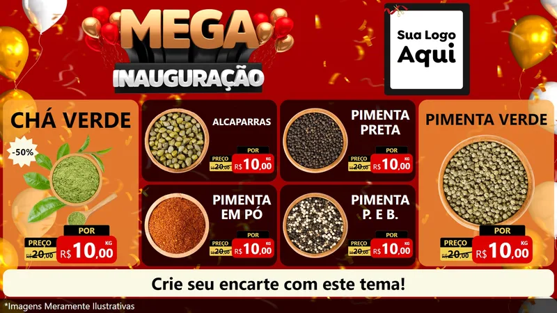 Modelo de TV para TV Horizontal com o tema Mega Inauguração para Produtos Naturais
