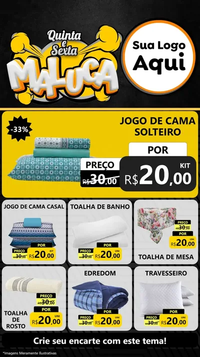 Modelo de Rede Social para Stories com o tema Quinta e Sexta Maluca para Cama, Mesa e Banho