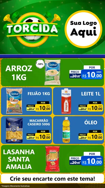 Modelo de TV para TV Vertical com o tema Torcida para Supermercado